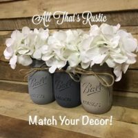 Set of 3 Painted Mason Jars