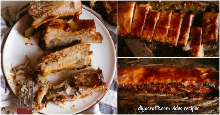 Small collage picture of bbq oven baked ribs