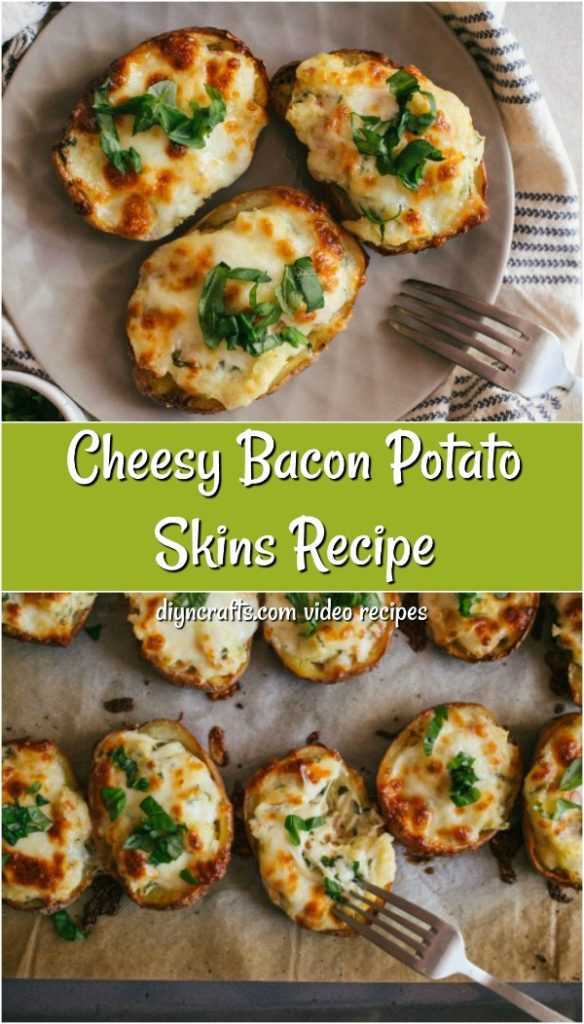 Easy Cheesy Loaded Potato Skins Appetizer Recipe