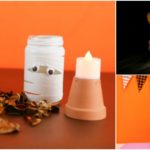 How to turn mason jar lights into mummy Halloween decorations