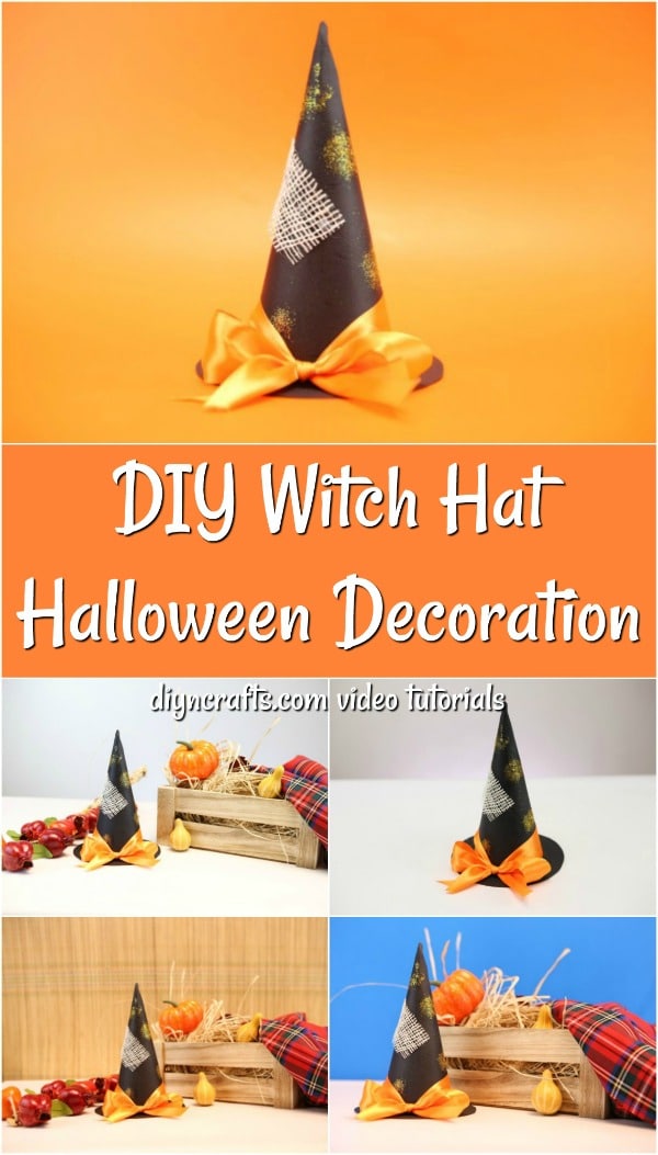 Learn how to make a witch hat as halloween decorations