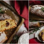 Small collage image of pictures of Christmas stollen