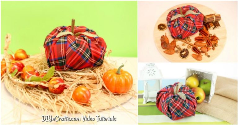 Small collage image of fabric pumpkin