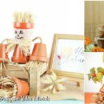 Small collage image of scarecrow clay pot person