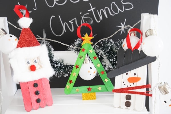 Cute DIY Craft Stick Christmas Ornaments