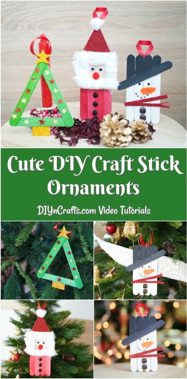 Cute DIY Craft Stick Christmas Ornaments With Video - DIY & Crafts