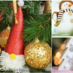 Small collage image showing how to display a Christmas gnome ornament