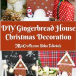 Collage image of gingerbread house Christmas decoration idea