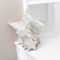 White Scandinavian Style Wood, Star Christmas Holiday Decor, Minimalist Home Decor