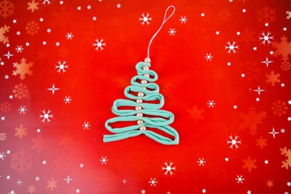 Ribbon and Pearl Handmade Christmas Ornaments
