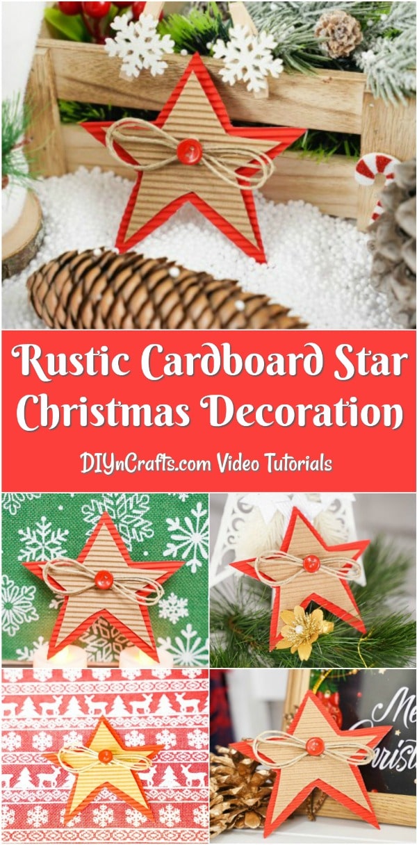 Collage image of a rustic cardboard star decoration