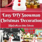 Collage of displaying a snowman decor piece