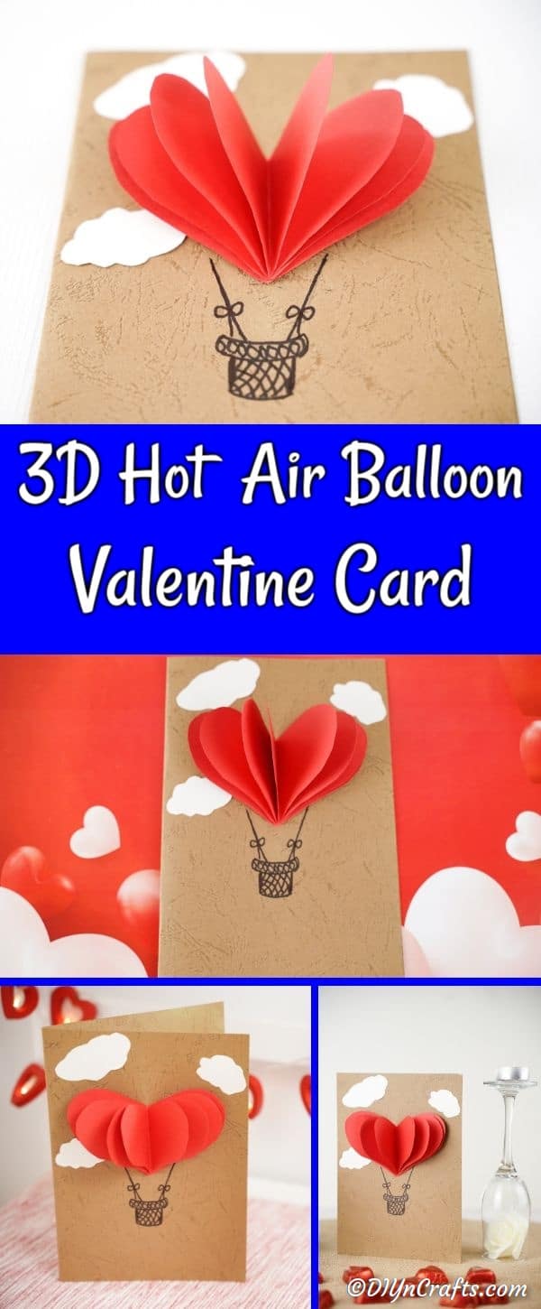 Collage of hot air balloon 3d card images
