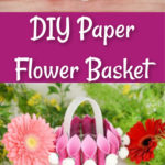 Collage picture of flower paper basket