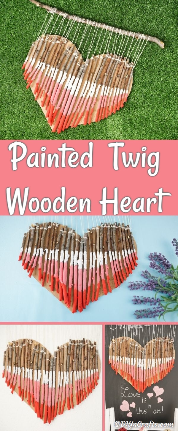 Rustic Painted Twig Wooden Heart Decoration - DIY & Crafts