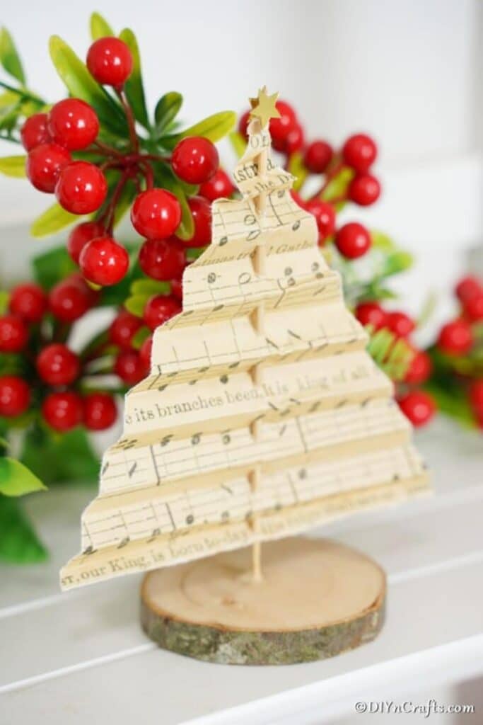 Artistic Music Sheet Mini Paper Christmas Tree - DIY & Crafts