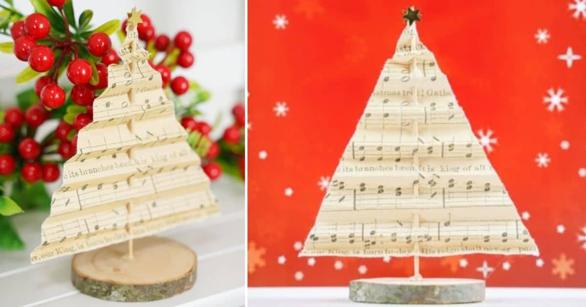 Artistic Music Sheet Mini Paper Christmas Tree - DIY & Crafts