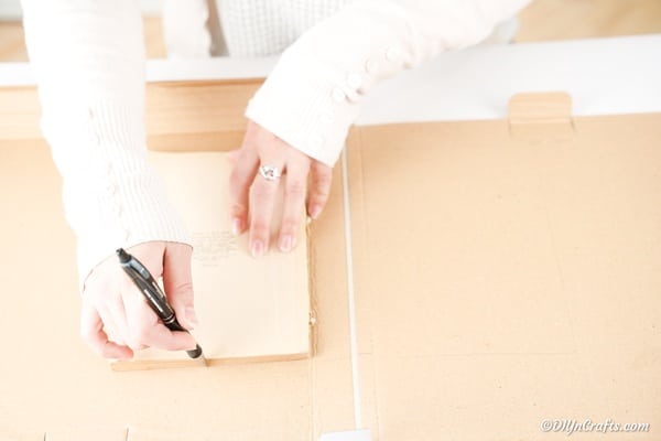 Tracing book size on cardboard