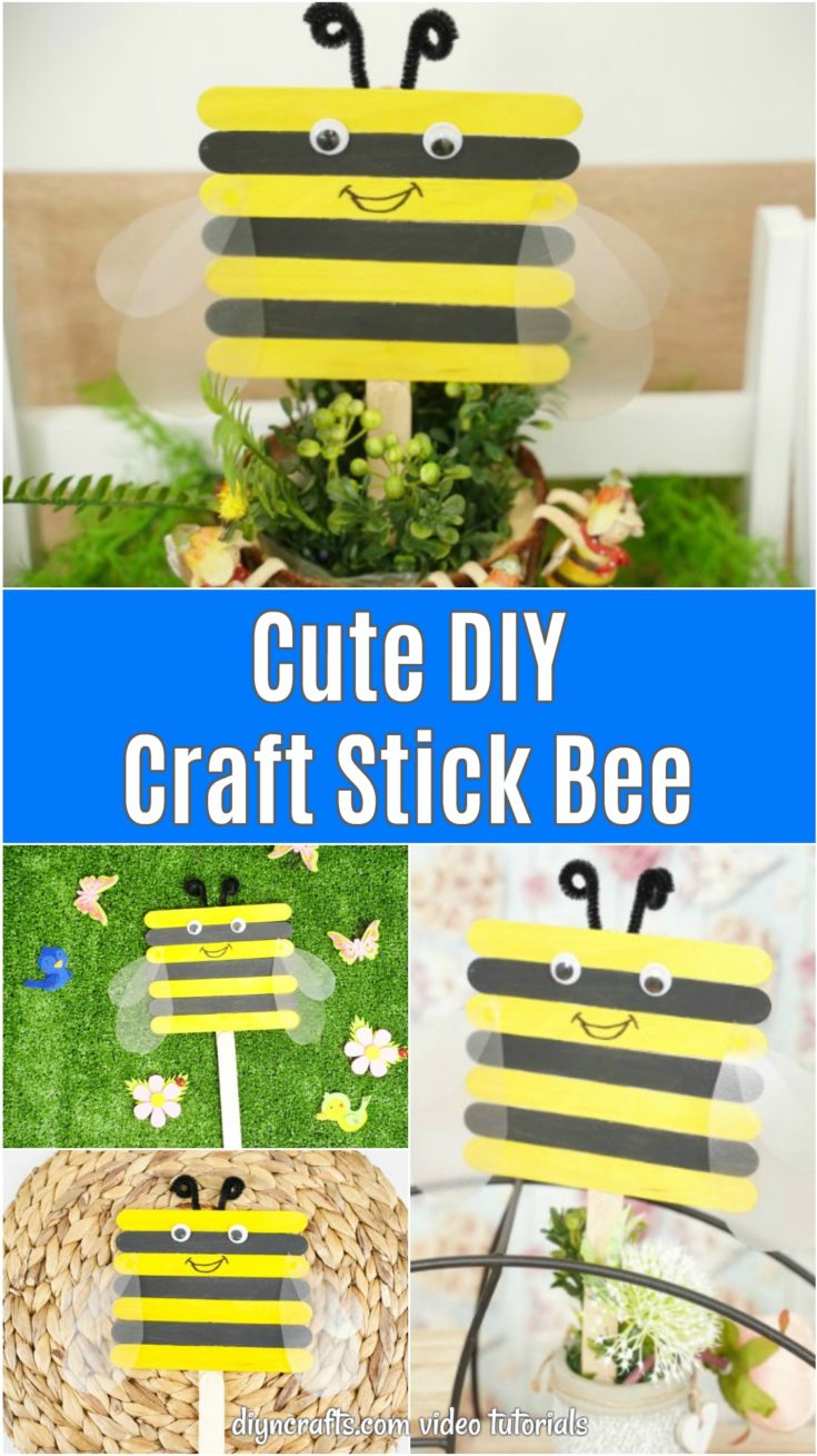 Craft stick bee collage