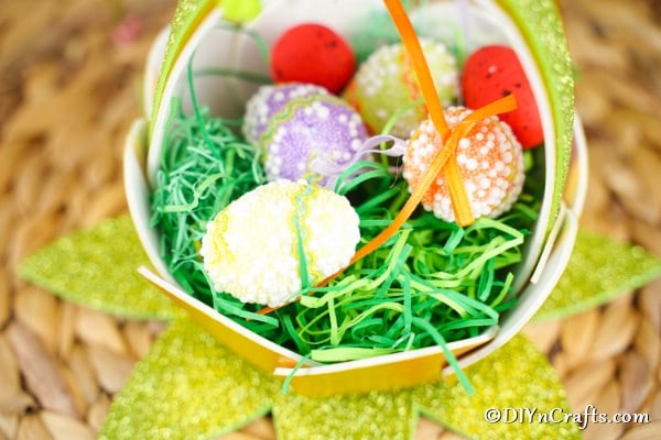 Eater egg basket filled with mini eggs