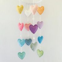 Felt Pastel Rainbow Heart Mobile
