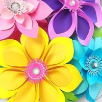 Tropical Flower Paper Template
