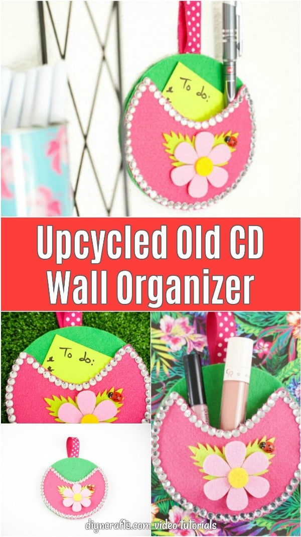 Collage of old CD wall organizer collage