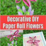 Collage of toilet paper roll flowers