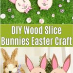 Wood slice bunnies collage