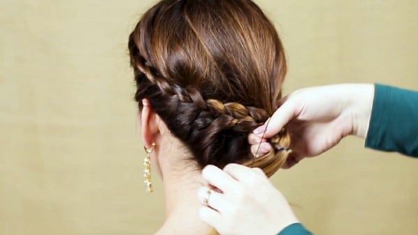 Looping braid through ponytail