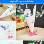 Printable bunny cone candy holder collage