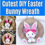 Burlap wrapped wreath with bunny