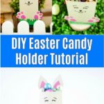 Paper Easter candy holder collage