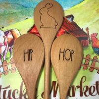 Easter Wooden Spoons. HIP, HOP & Easter Bunny  Laser Engraved Spoons
