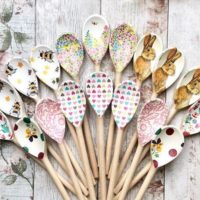 Decorative Decoupage Wooden Spoons using Honey Bees and Easter Bunny designs