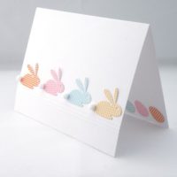 Easter Card with Fluffy Tailed Bunnies and Easter Eggs Inside