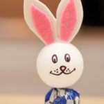 Easter bunny lollipop on table