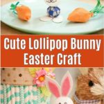 Lollipop bunny on table and on green plate