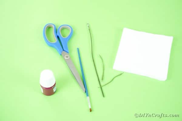 Supplies for making tissue paper flowers