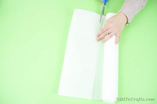 Cutting white paper
