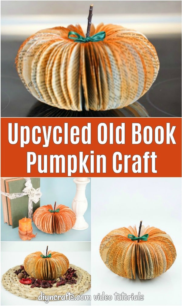 Old book page pumpkin collage