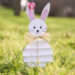 Paper Easter bunny in grass