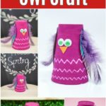 Pink plastic cup owl