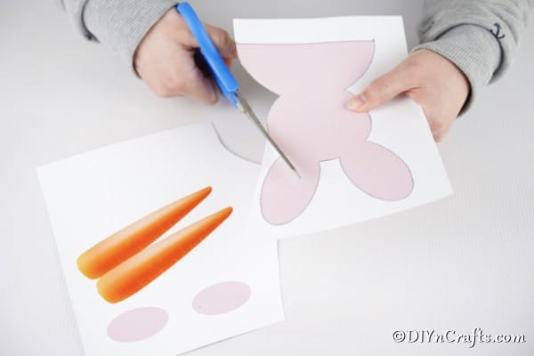 Cutting bunny out of printable