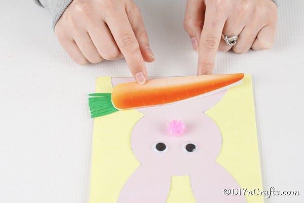 Gluing carrot to bunny