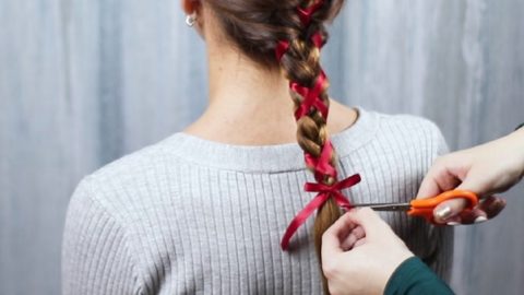 How To Braid Ribbon Beautiful & How to Make a Simple Braid with Ribbon Hairstyle for Long Hair