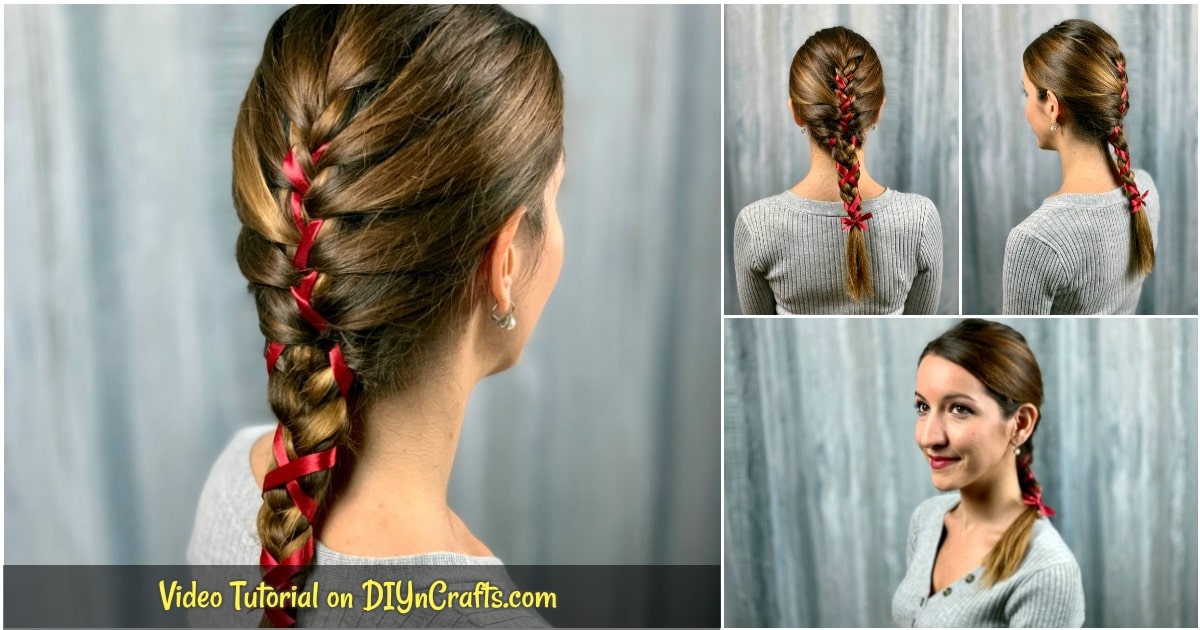 Beautiful & How to Make a Simple Braid with Ribbon Hairstyle for Long Hair