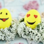 Emoji eggs on babies breath