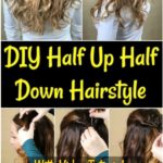 Collage of half up half down hairstyle