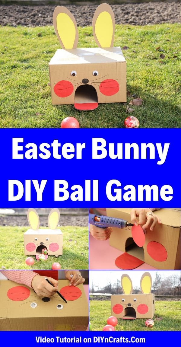 Easter bunny ball toss game collage